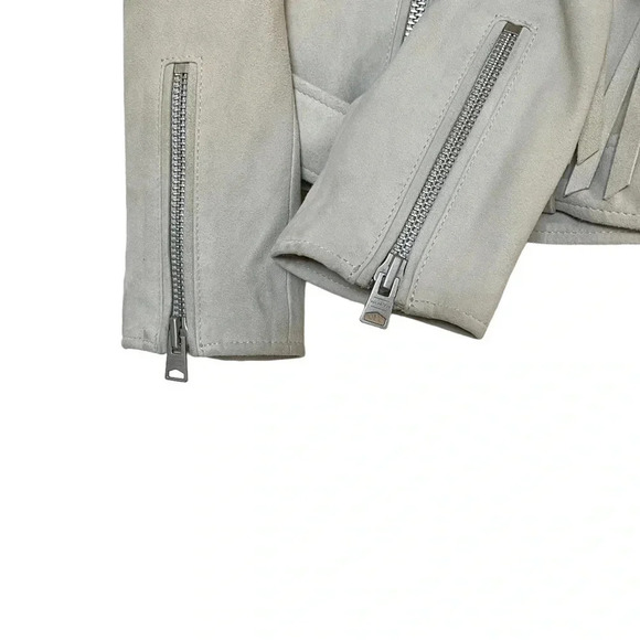 ALLSAINTS Plait Balfern Goat Leather Zip Up Biker Moto Jacket Size 2 - Picture 7 of 16